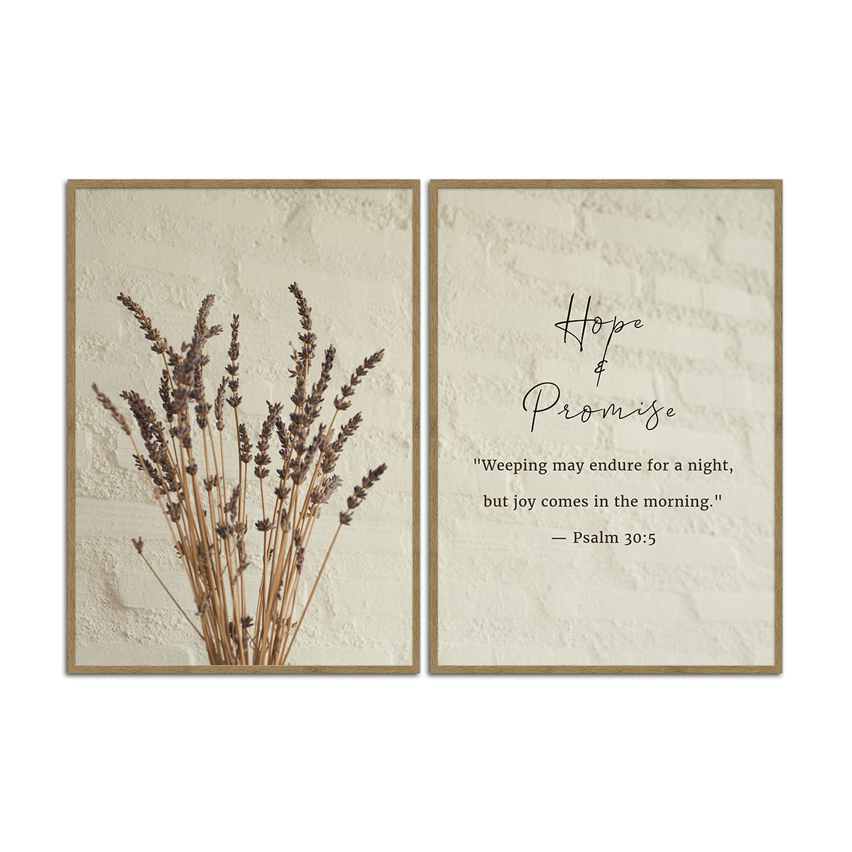 Hope & Promise  Psalm 30:5 - 2 Panel Metal  Wall Art