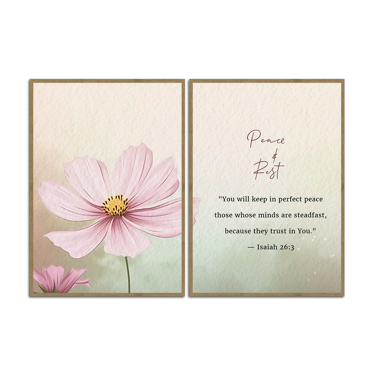 Isaiah 26:3 Christian - 2 Panel Metal  Wall Art