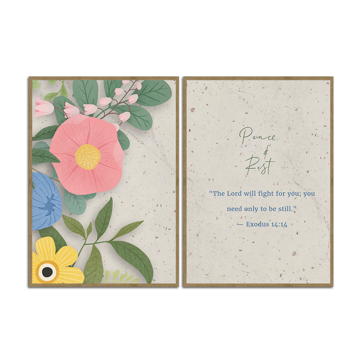 Exodus 14:14 Christian - 2 Panel Metal Wall Art