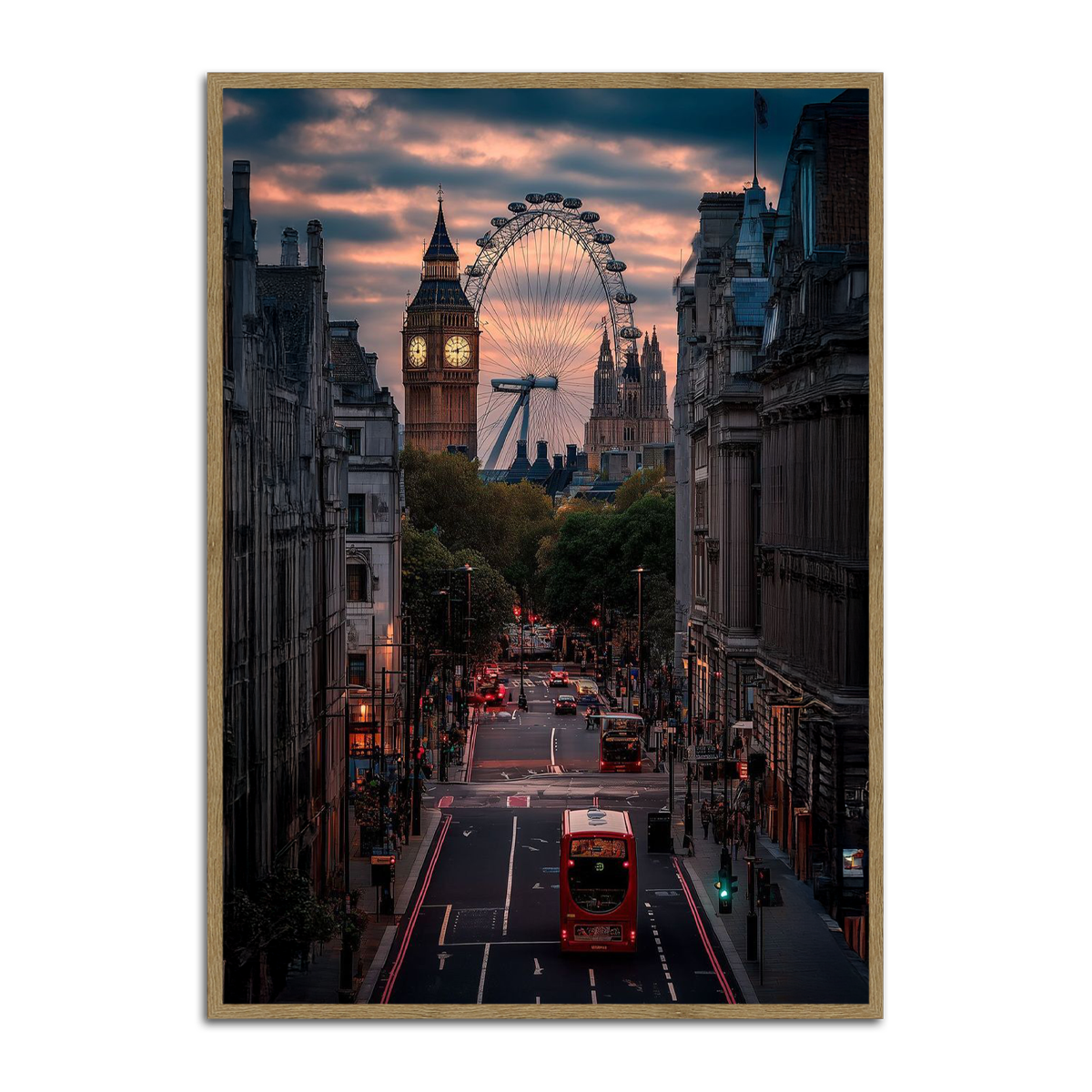 “Evening in London” – Big Ben & London Eye Metal  Wall Art