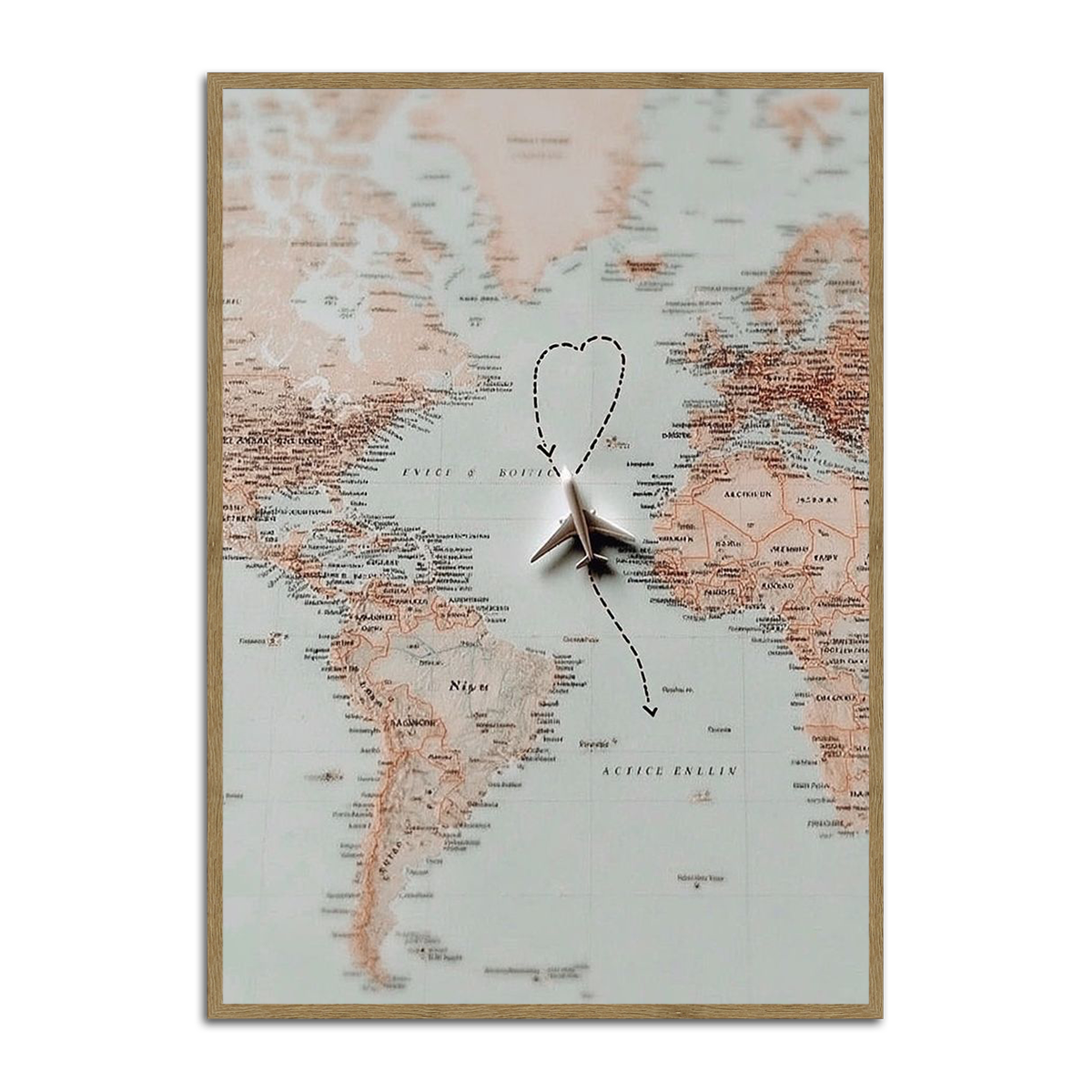 “Love in the Air” – Travel Map  Metal Wall Art