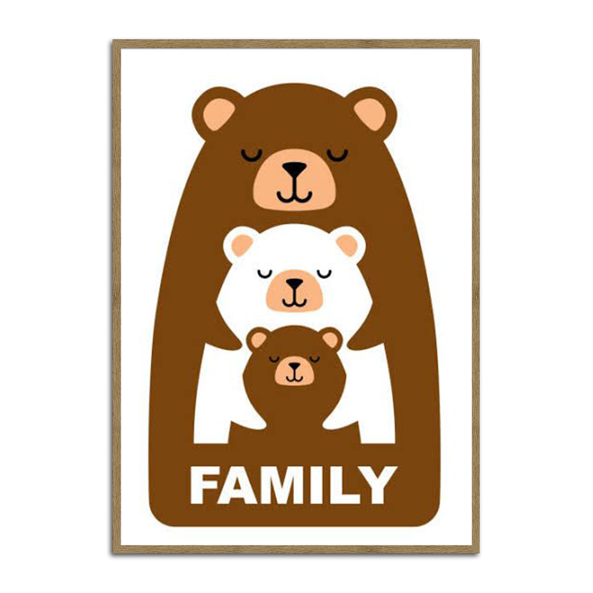 “Bear Family Love” Kids Metal  Wall Art
