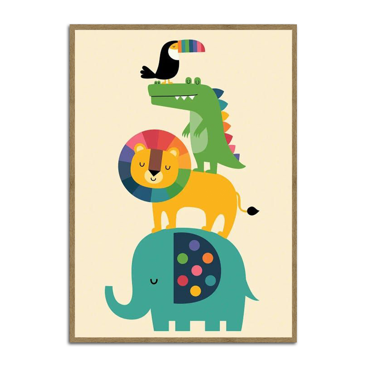 "Animal Friends Tower" Kids Metal Wall Art