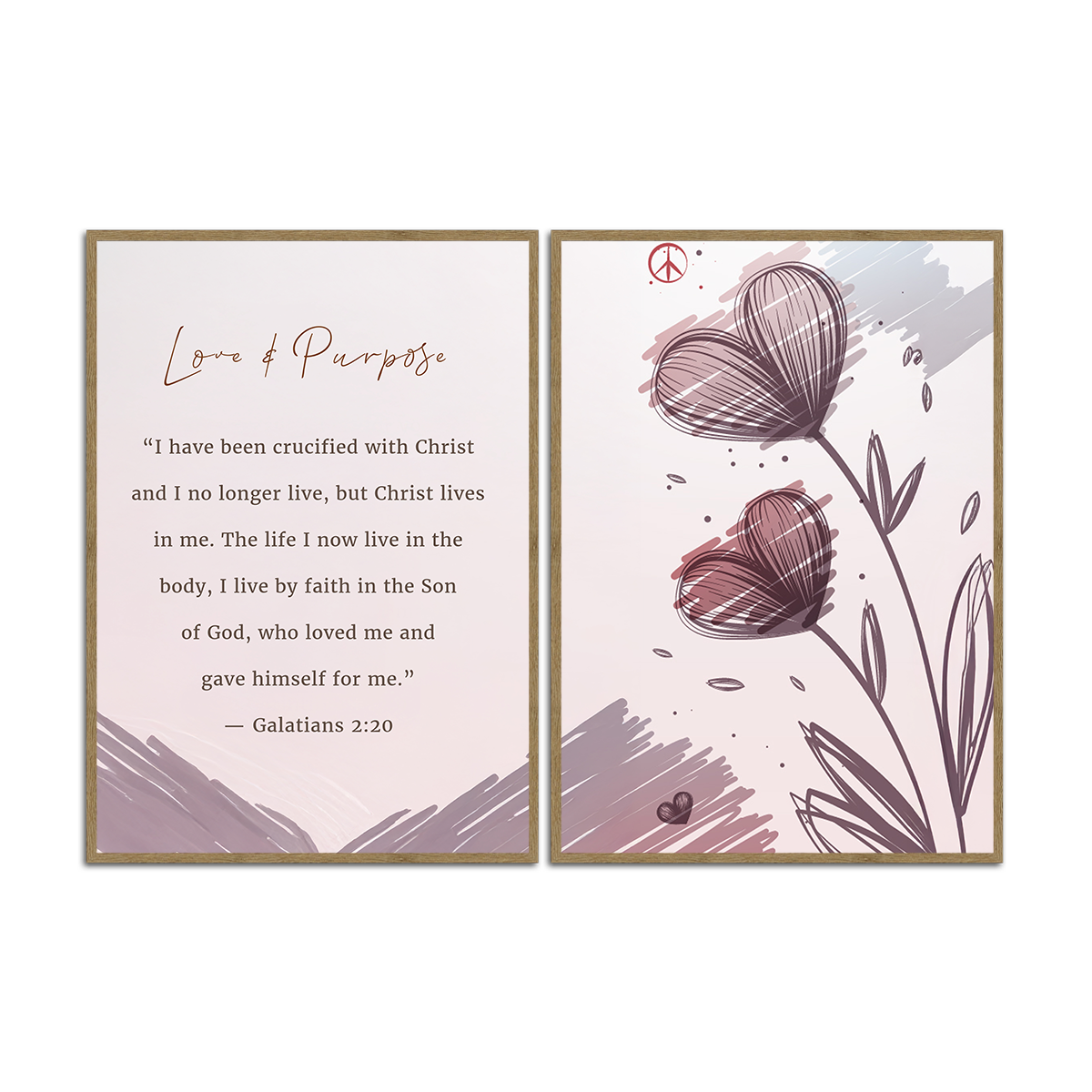 Love & Purpose – Galatians 2:20 - 2 Panel Metal Wall Art
