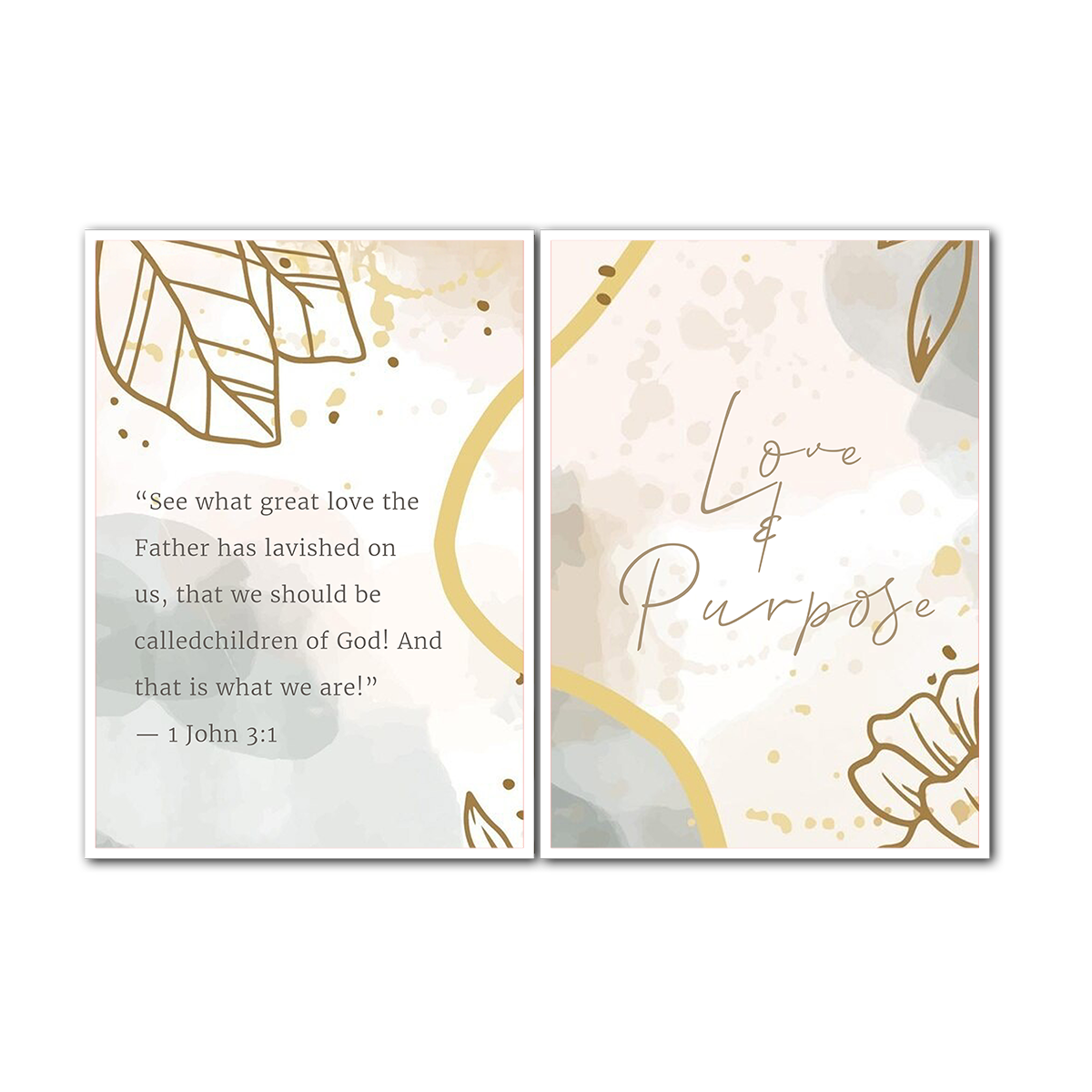 Love & Purpose – 1 John 3:1 Christian Quote - 2 Panel Metal Wall Art