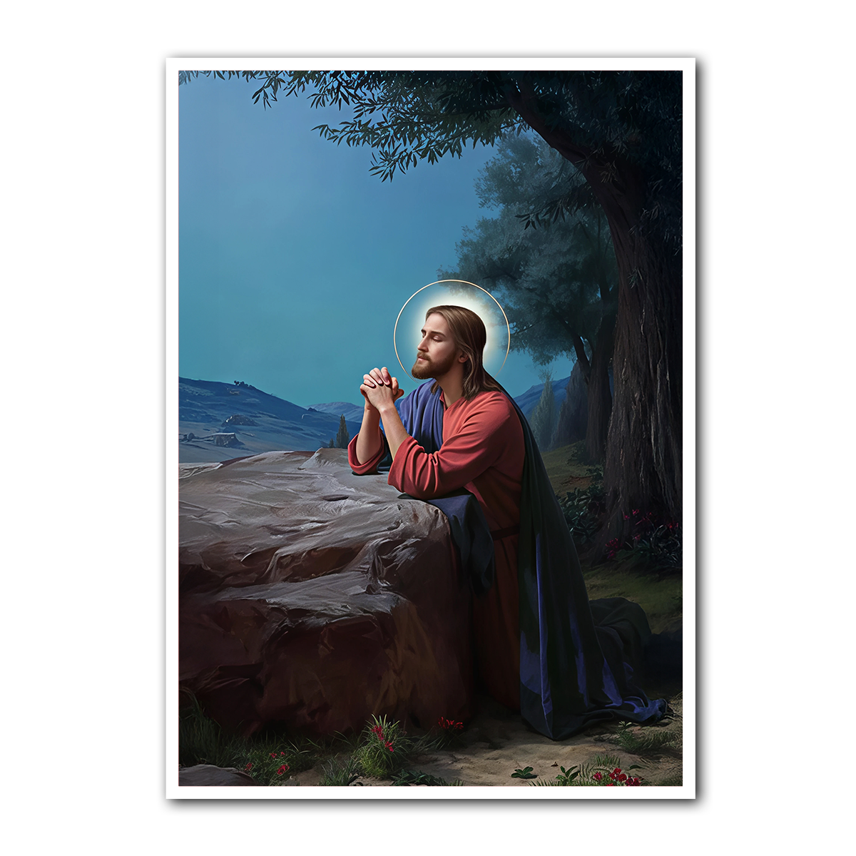 “Christ in Prayer” – Christian Wall Art | HD Metal Print
