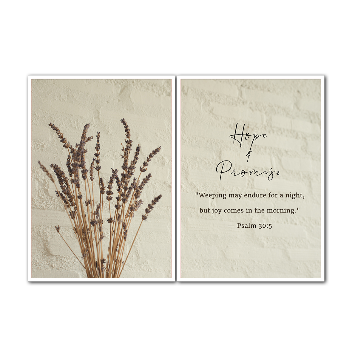 Hope & Promise  Psalm 30:5 - 2 Panel Metal  Wall Art