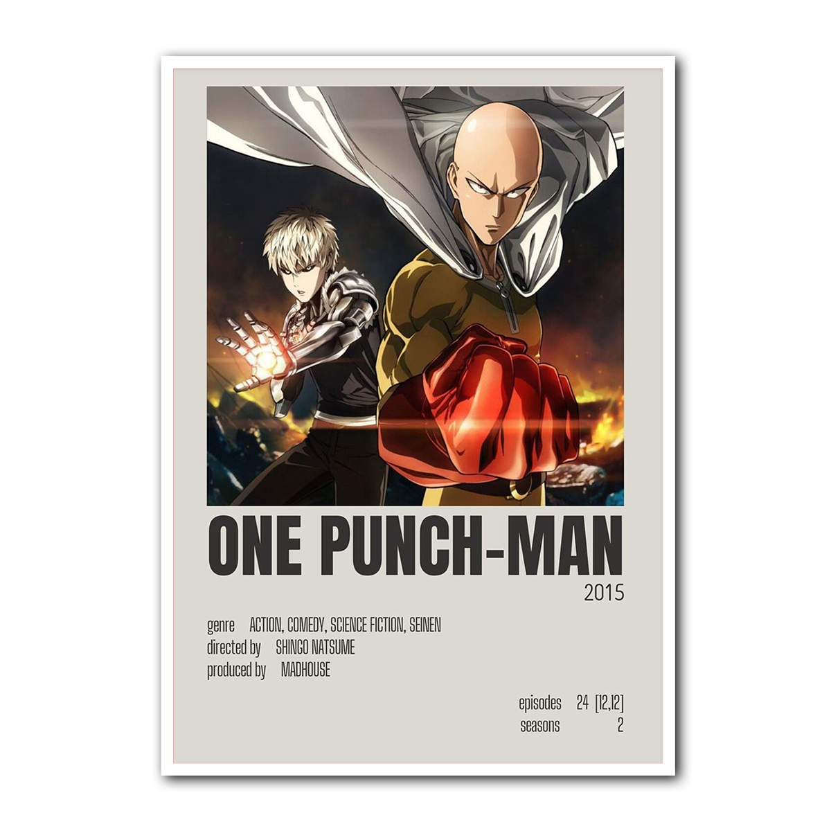 One Punch Man Metal Wall Art
