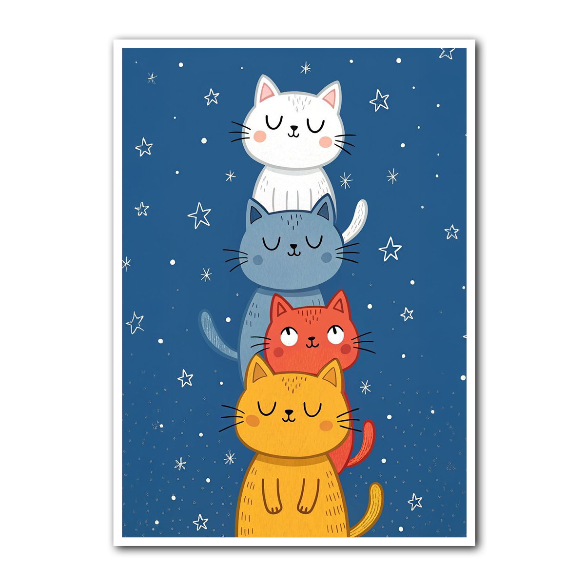 Stacked Cats Nursery  Metal Wall Art
