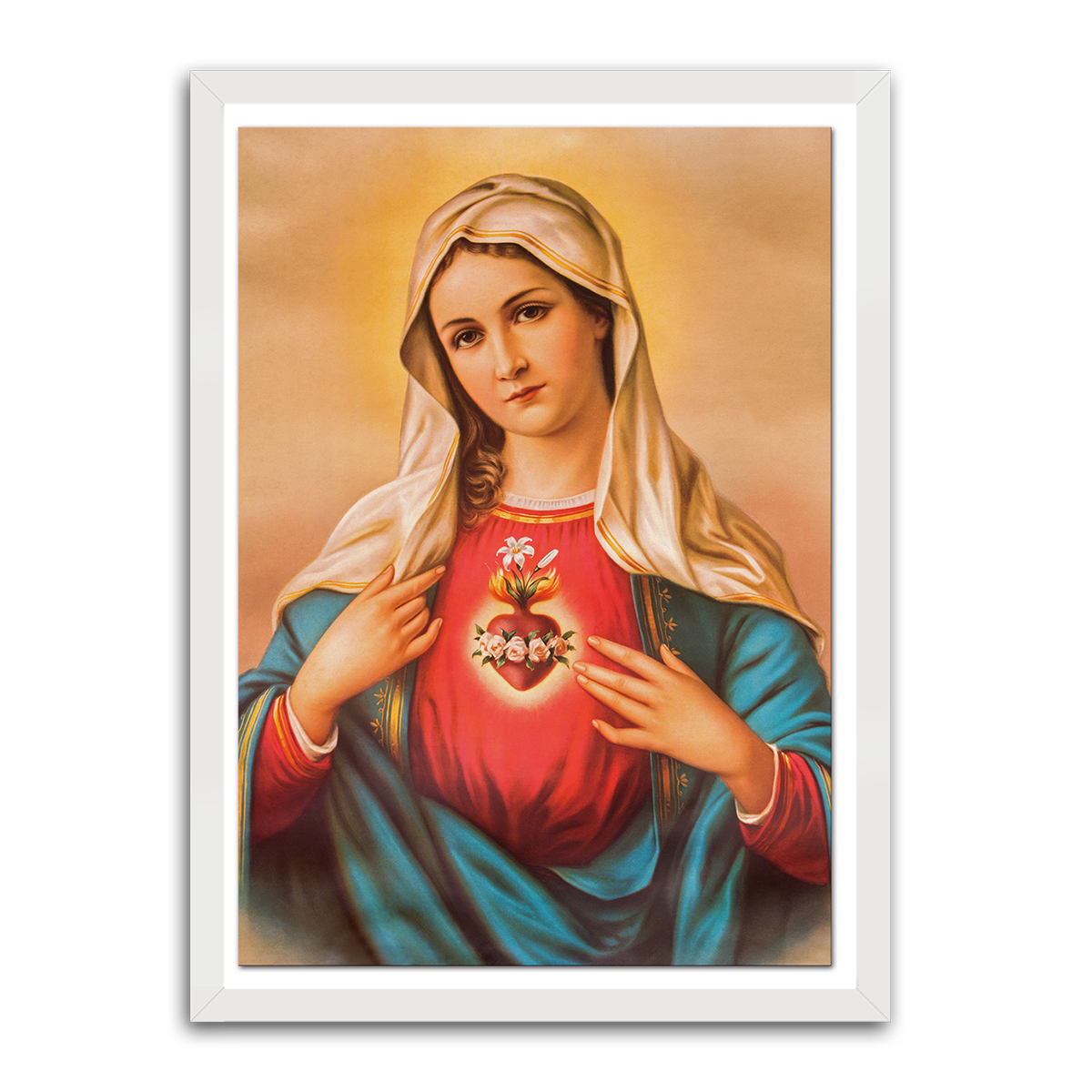 Virgin Mary's Sacred Heart II HD Metal Wall Art