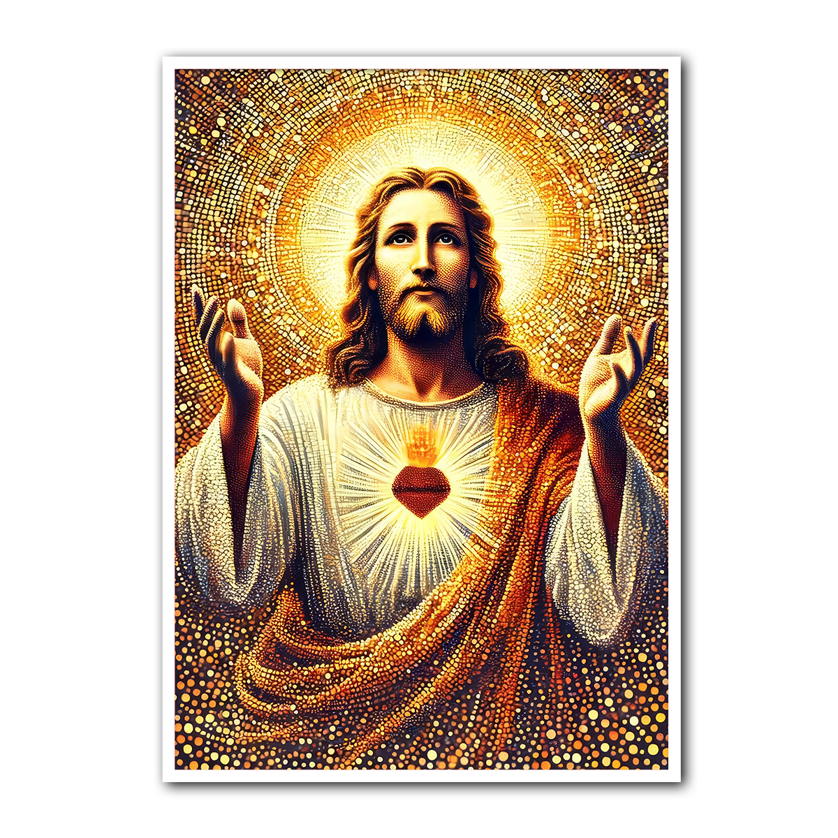 The Glorious Light of Jesus – Sacred Heart Metal  Wall Art