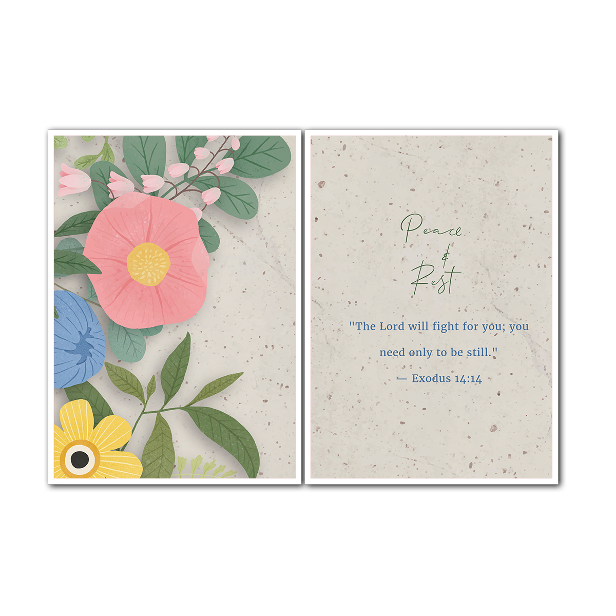 Exodus 14:14 Christian - 2 Panel Metal Wall Art