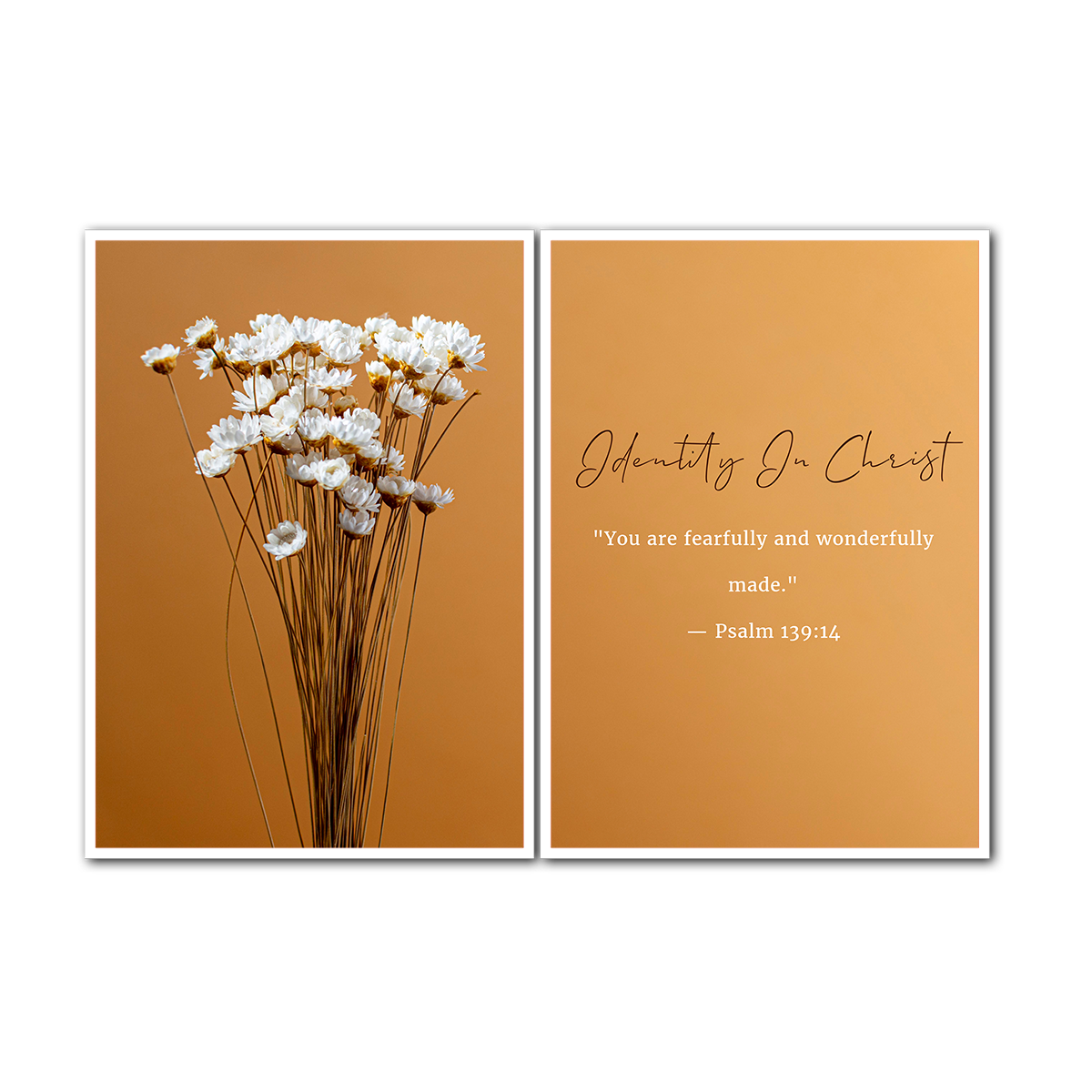 “Fearfully & Wonderfully Made” – Bible Verse - 2 Panel Metal Wall Art