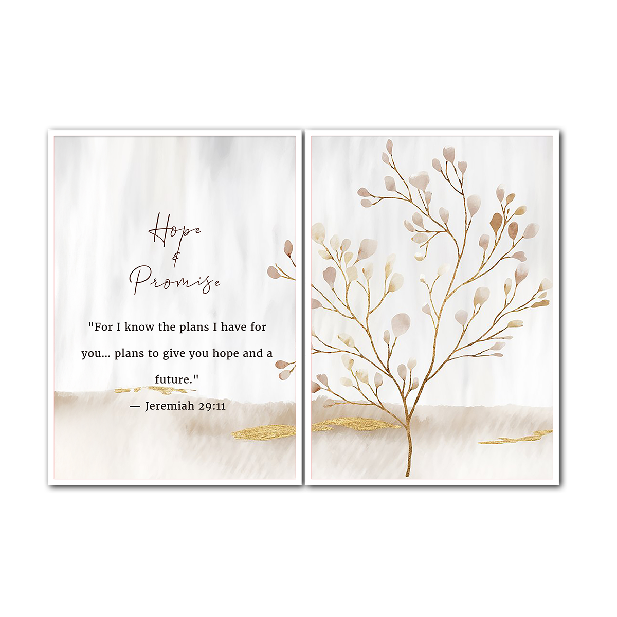 Hope & Promise – Jeremiah 29:11 - 2 Panel Metal Wall Art