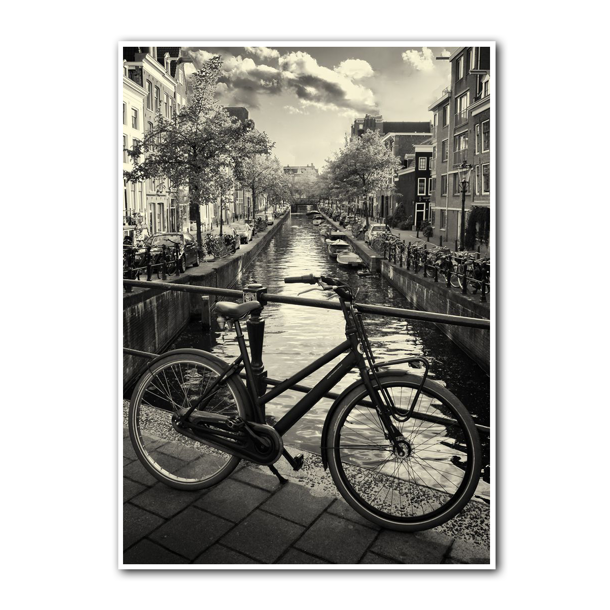 Bicycle Over Canal – Amsterdam Travel  Metal Wall Art