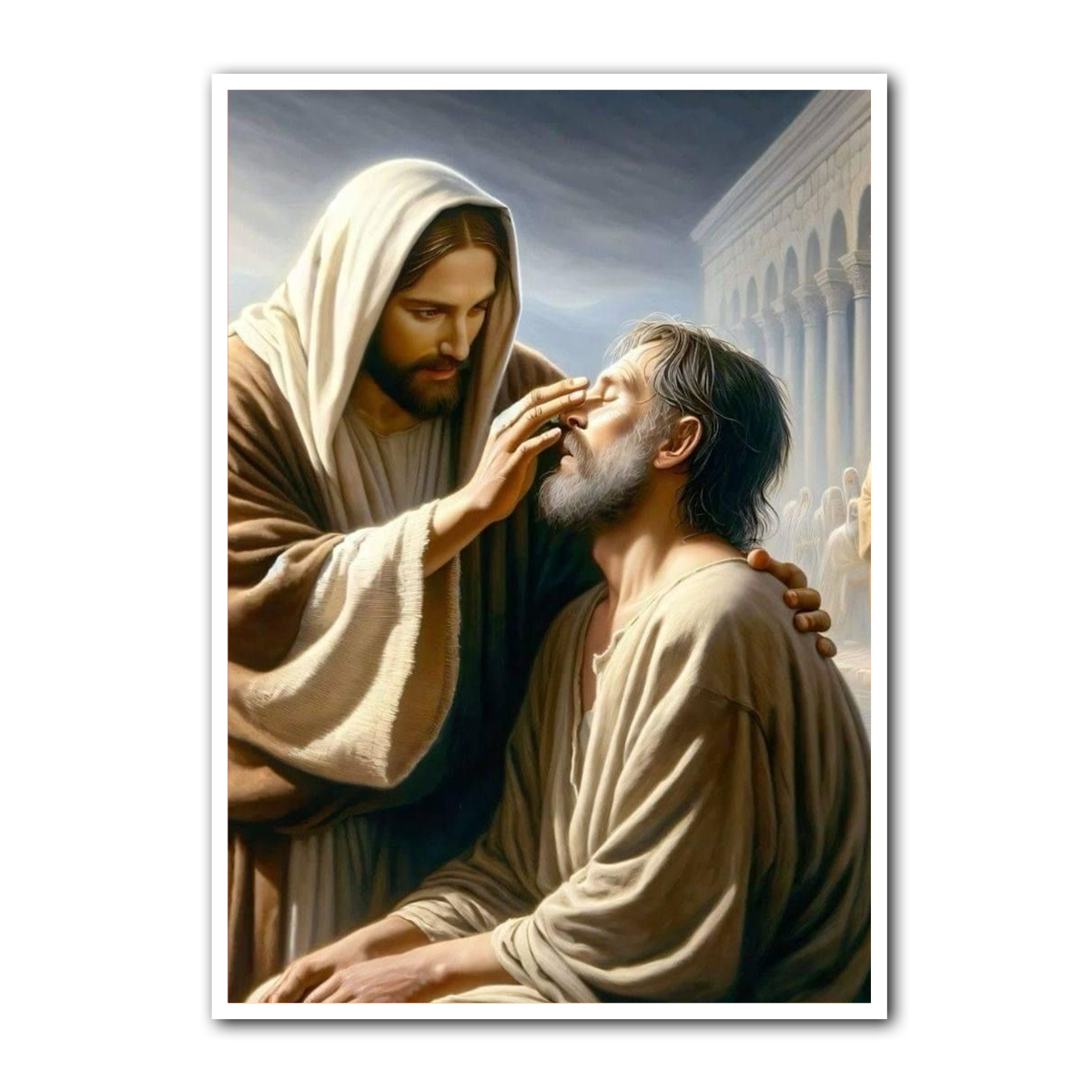 “Healing Touch” – Jesus Healing the Blind  Metal Wall Art
