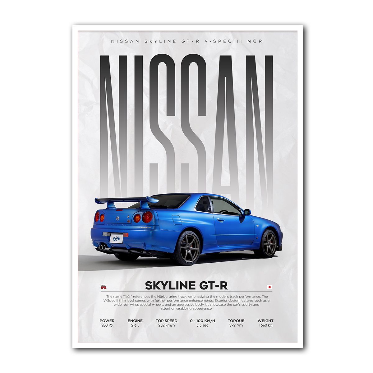 Nissan Skyline GT-R Metal Wall Art