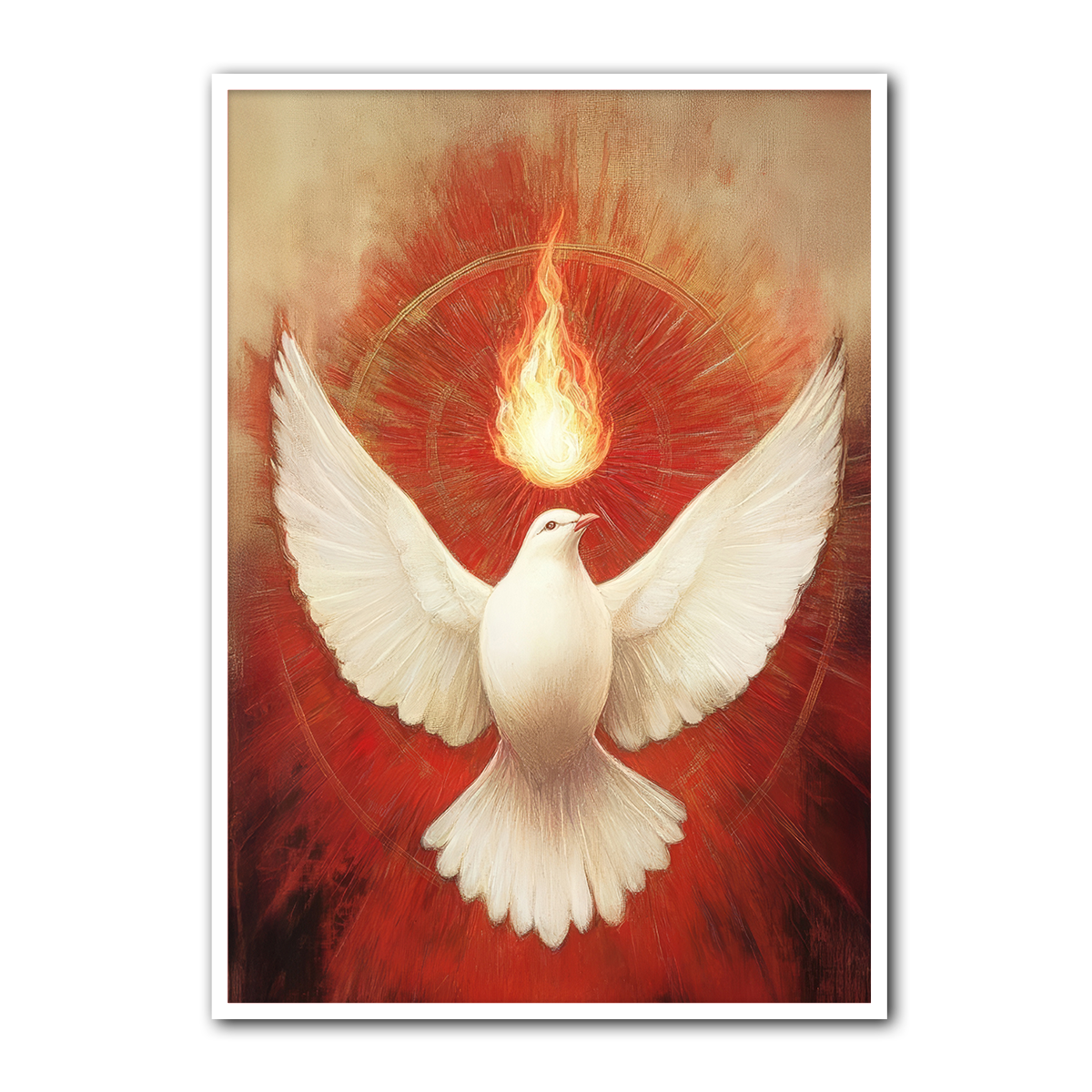 “Holy Spirit Flame” – Dove of Peace Christian Metal  Wall Art