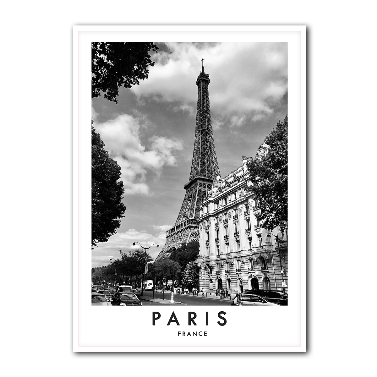 Black & White Paris Skyline Metal Wall Art