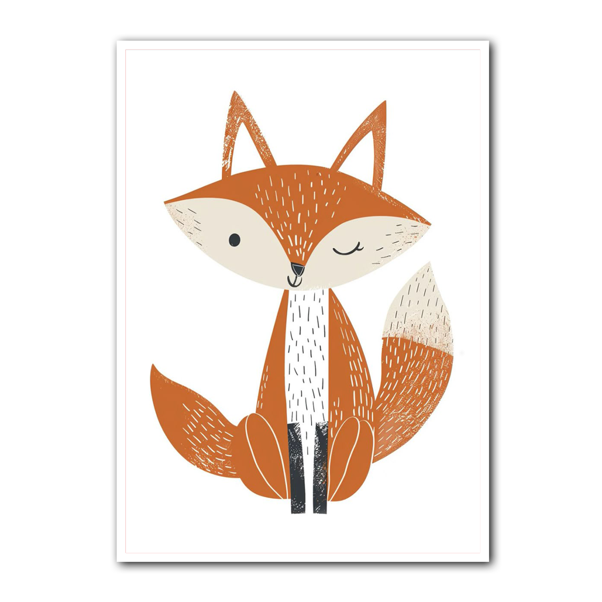 Cute Fox Nursery Metal Wall Art