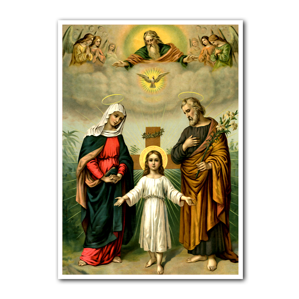 “The Holy Family – Divine Light” Christian Metal  Wall Art