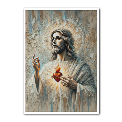 Divine Light - Sacred Heart of Jesus HD Metal Print