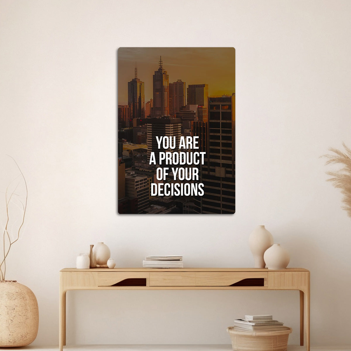 product of Your Decisions – Melbourne Cityscape Motivational Metal Art