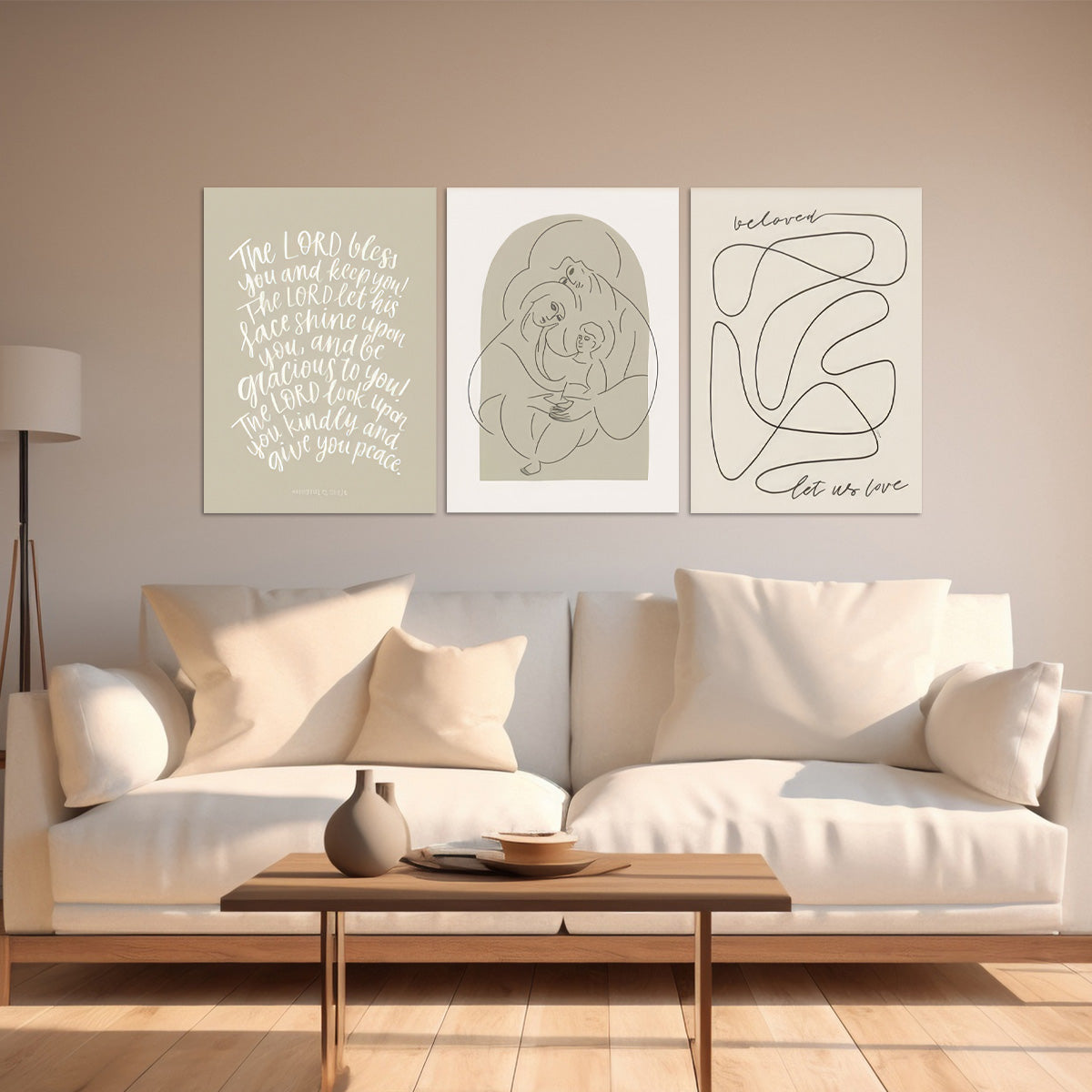 “Blessed & Beloved” – 3-Panel Christian Metal  Wall Art