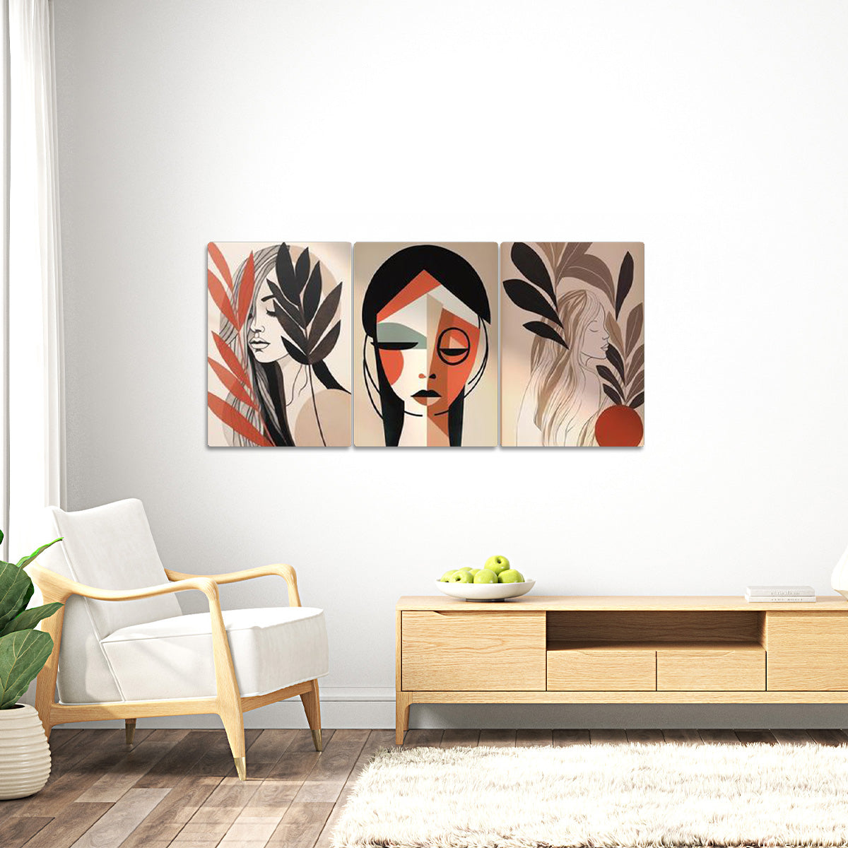 "Blooming Beauty" – 3-Panel  Metal Wall Art