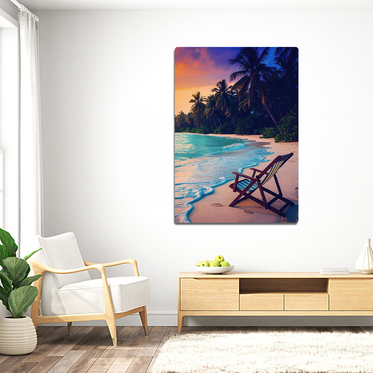 Sunset Serenity Beach  Metal Wall Art