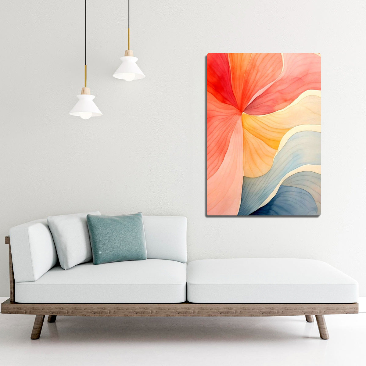 Radiant Bloom Currents – Colourful Nature Metal Wall Art