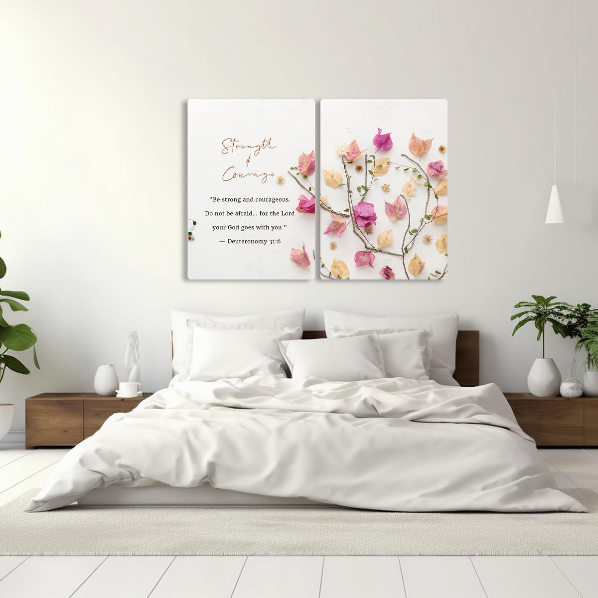 Strength & Courage – Deuteronomy 31:6 - 2 Panel Metal Wall Art