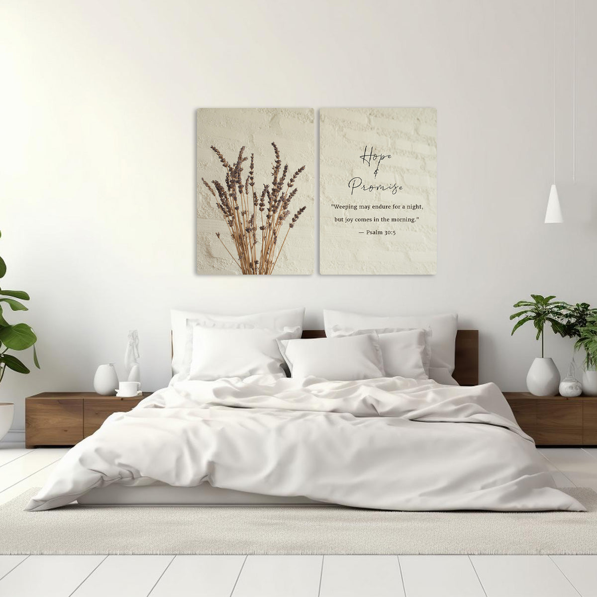 Hope & Promise  Psalm 30:5 - 2 Panel Metal  Wall Art