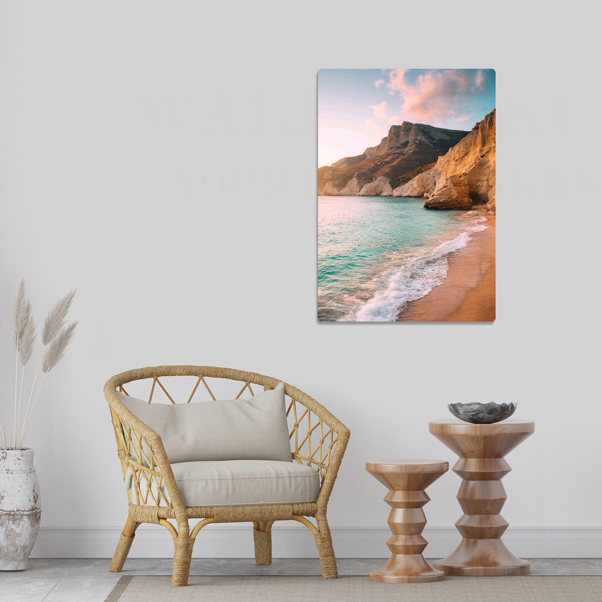 Golden Cliffs Beach Wall Art – HD Metal Wall Art