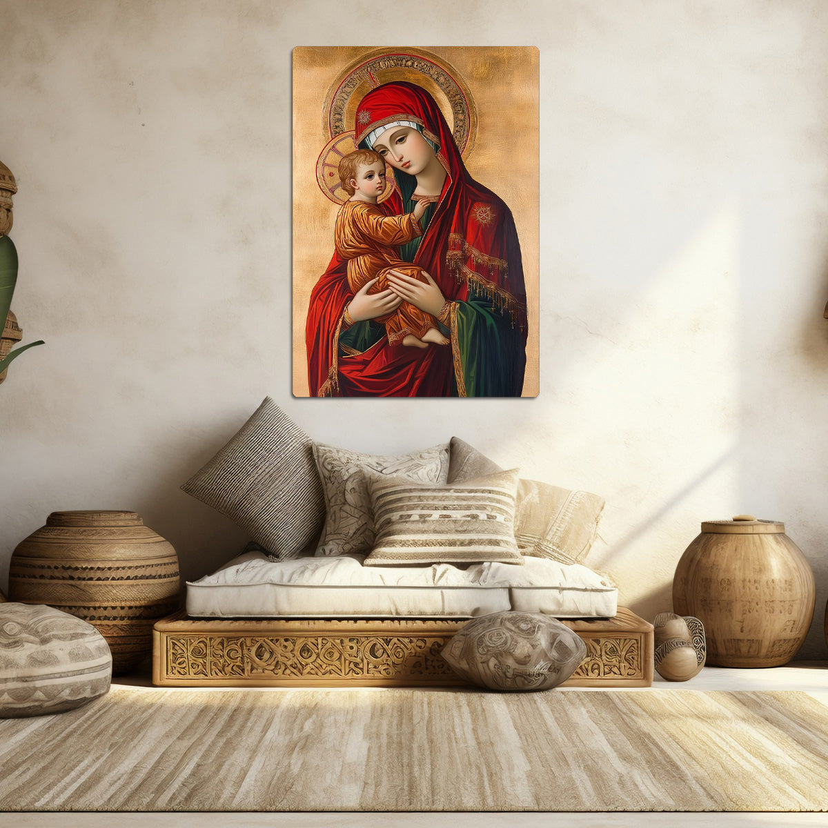 “Mother of Grace” – Religious Icon Metal Wall Art