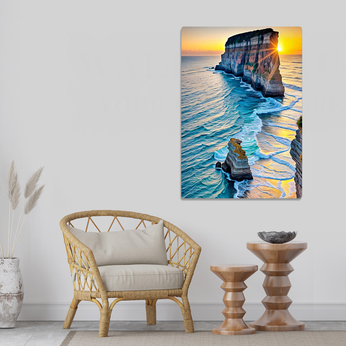 Golden Horizon Beach  Metal Wall Art