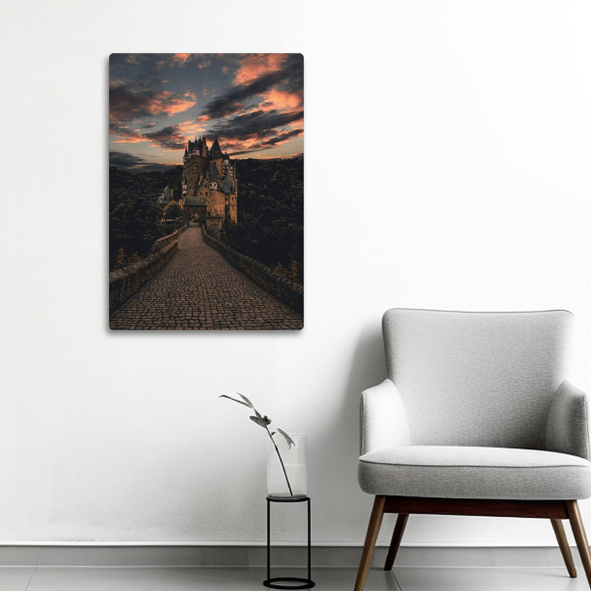 Castle at Dusk – European Travel Photography  Metal Wall Art