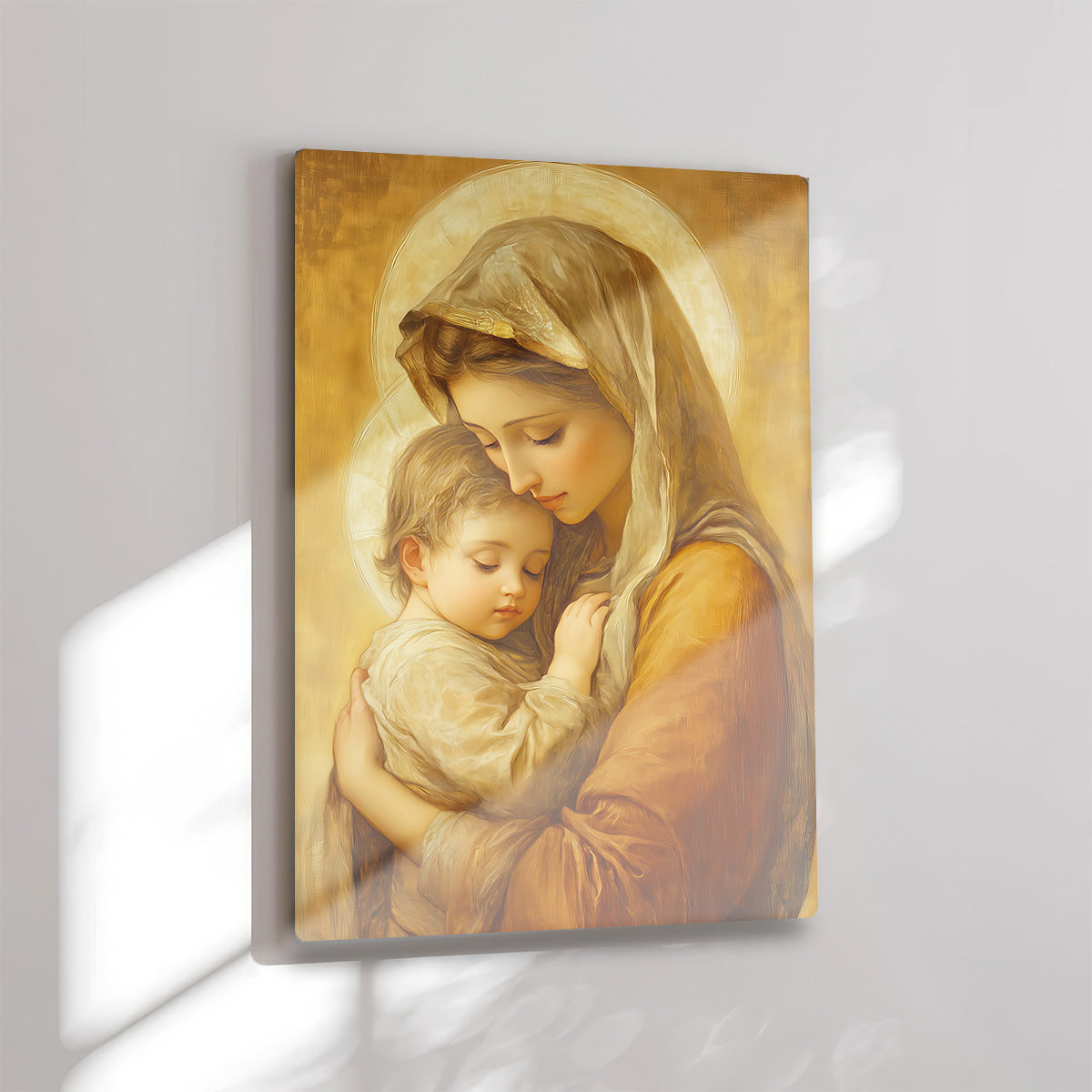 Divine Embrace – Mother Mary & Child Jesus  Metal Wall Art