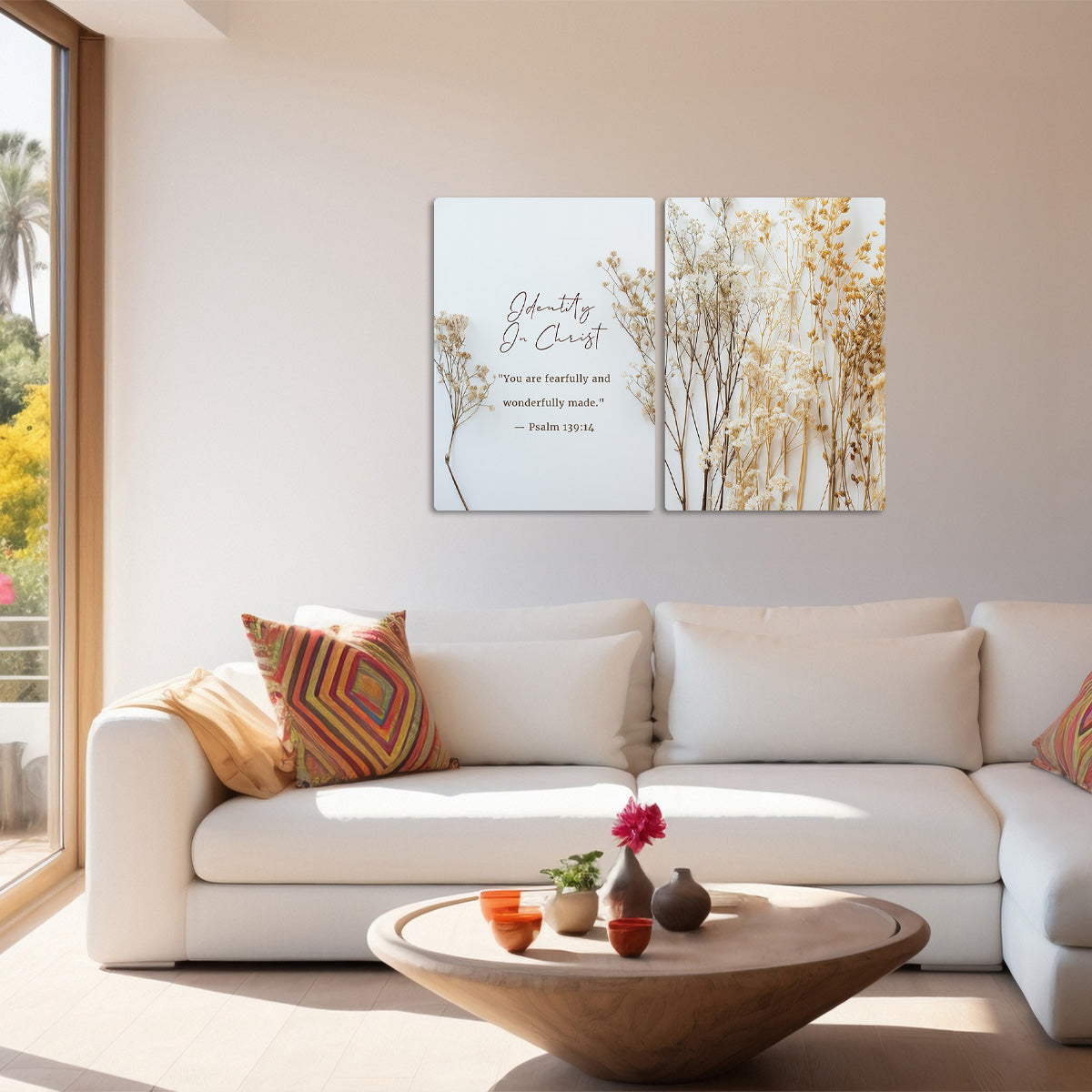 Identity in Christ – Psalm 139:14- 2 Panel Metal  Wall Art