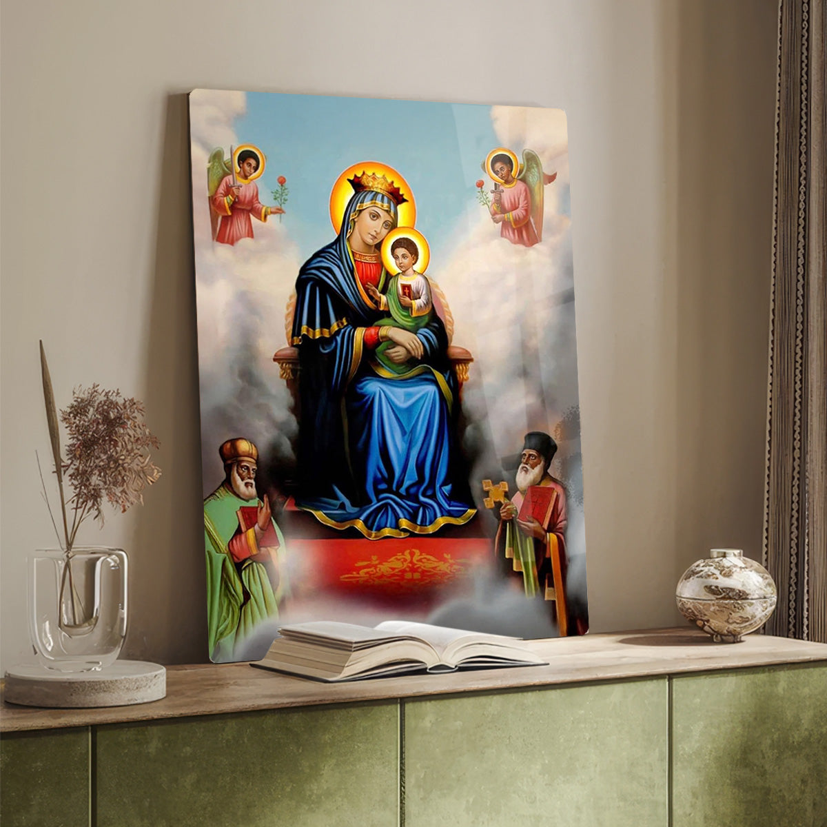 Queen of Heaven – Mother Mary and Child Jesus HD Metal Wall Art