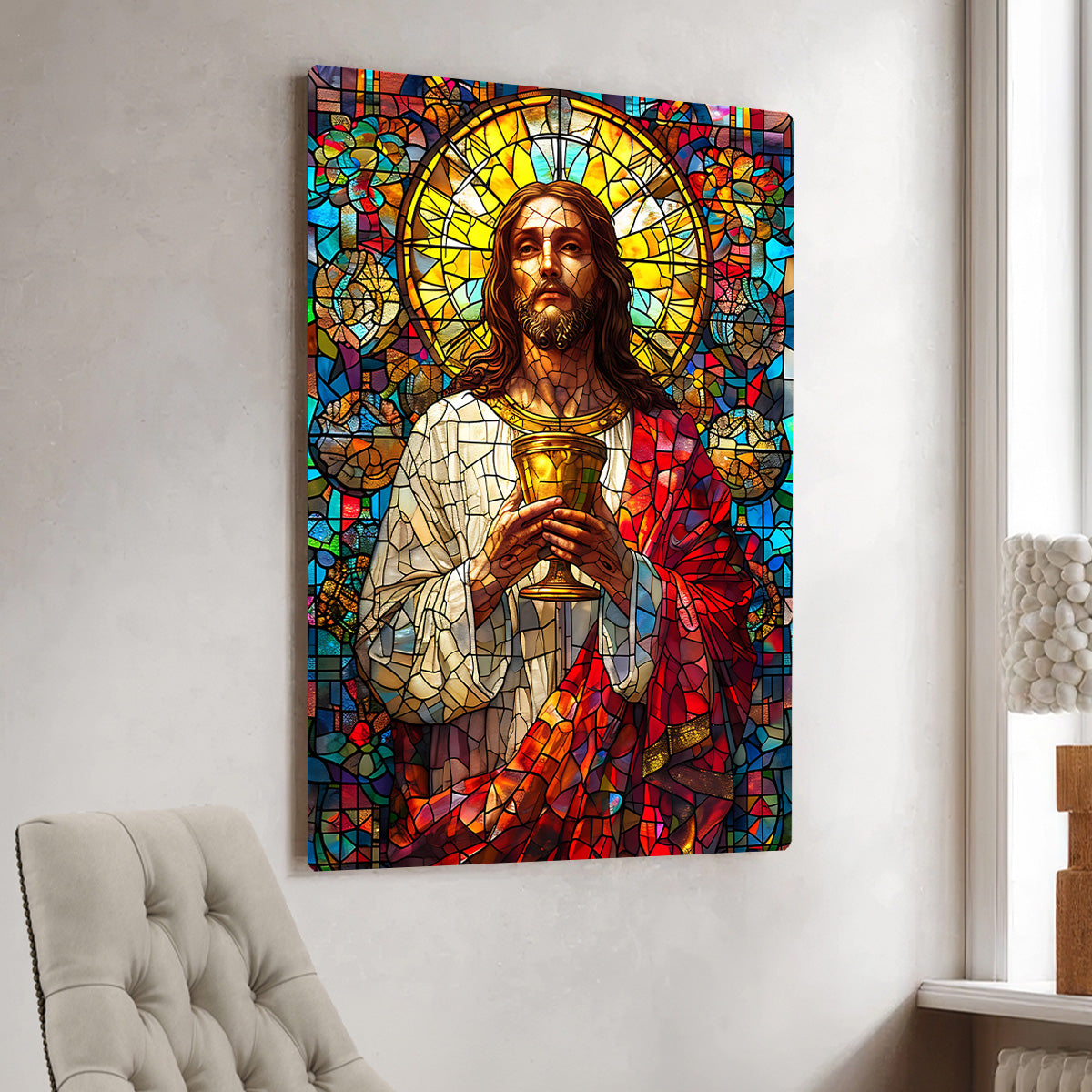 The Holy Chalice – Jesus HD Metal Christian Wall Art