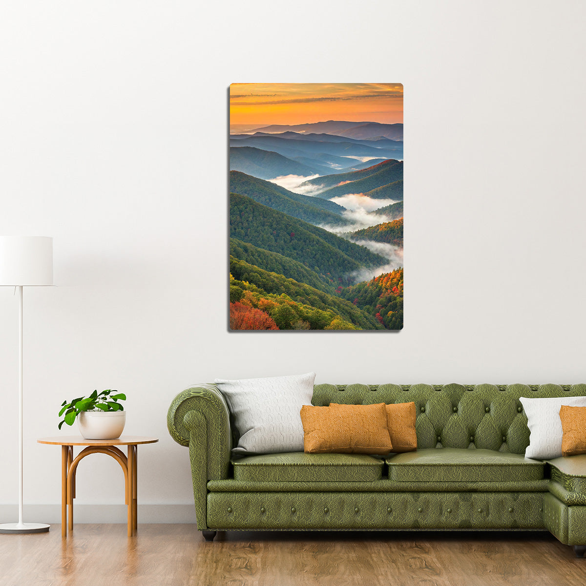 Golden Horizon Mountain View Metal Wall Art
