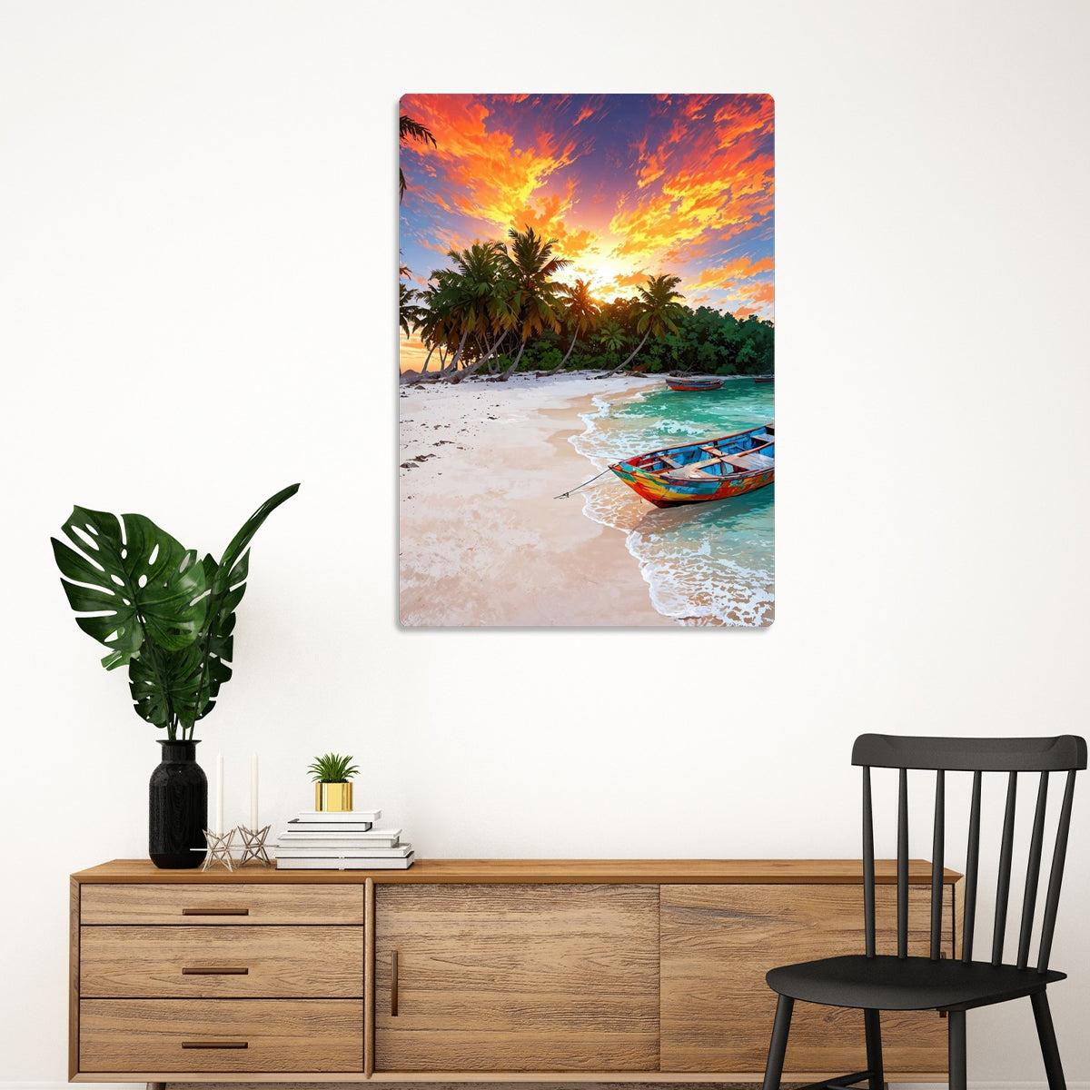 Tropical Serenity – Beach Sunset HD Metal Wall Art