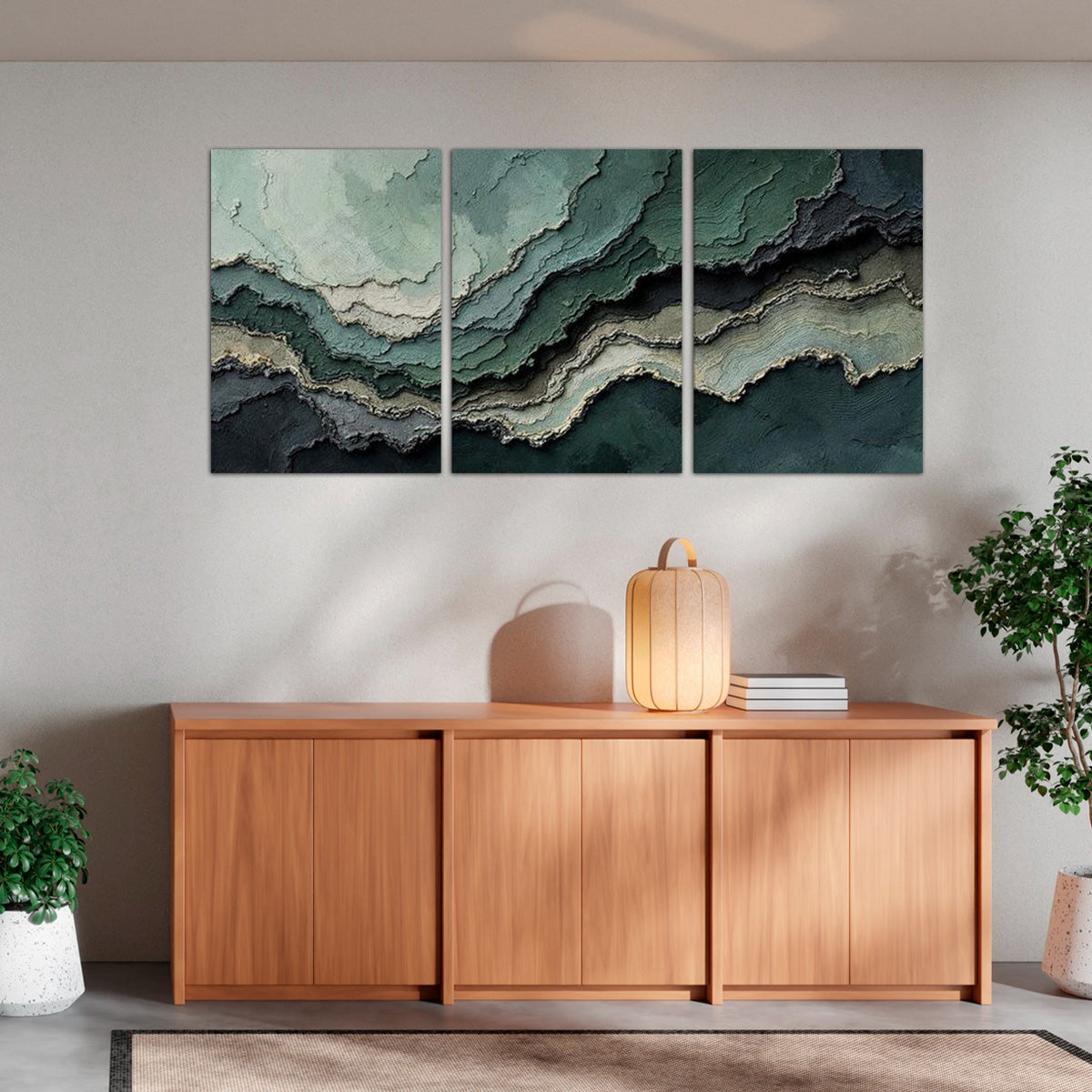 “Ocean Depths” – 3-Panel Abstract Metal Wall Art