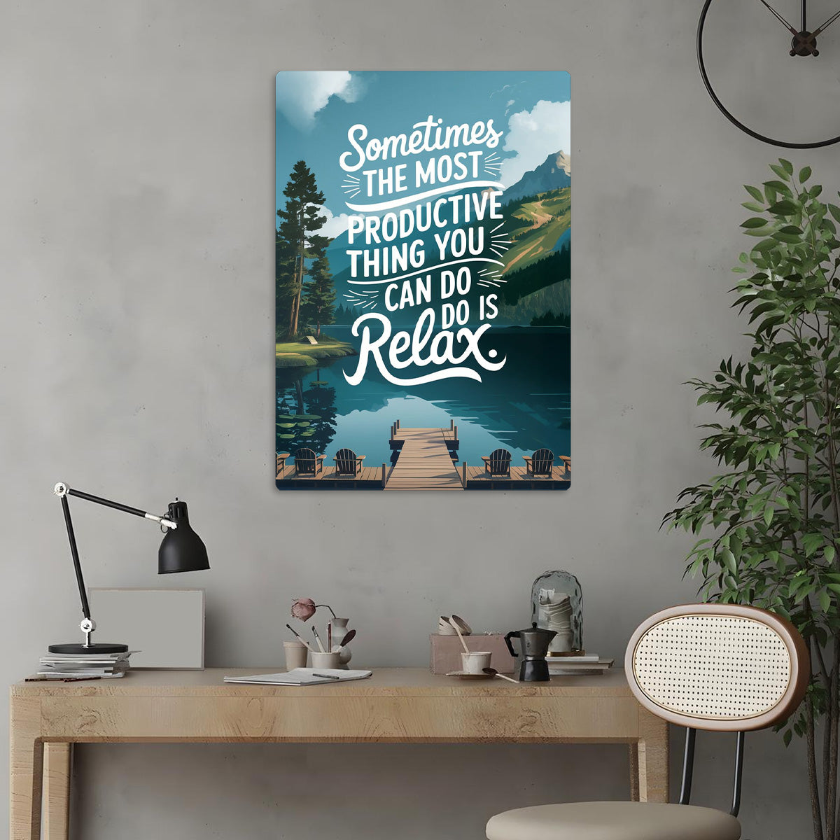 Relax to Recharge –  Motivational Metal Wall Art