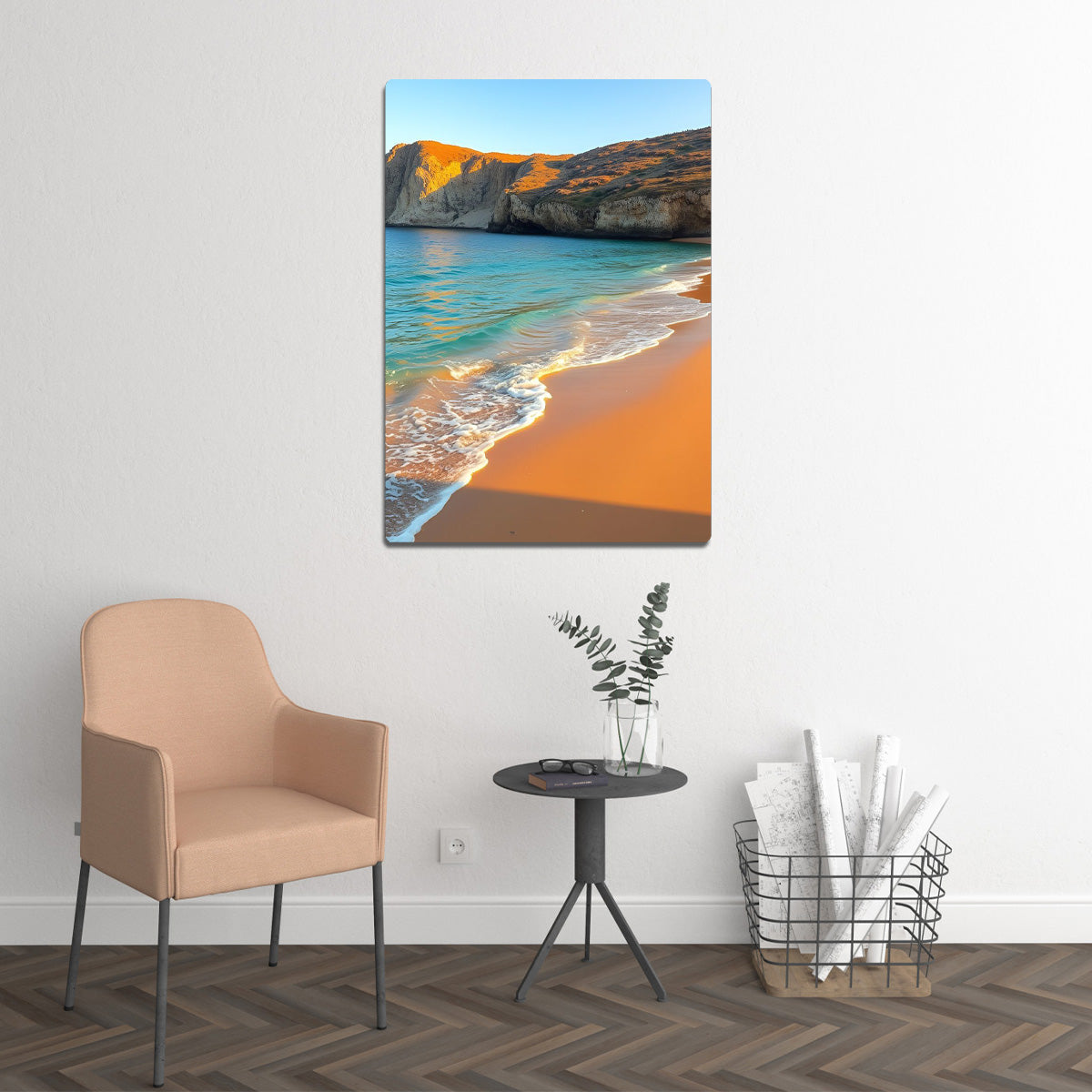 Golden Sands Beach Metal  Wall Art