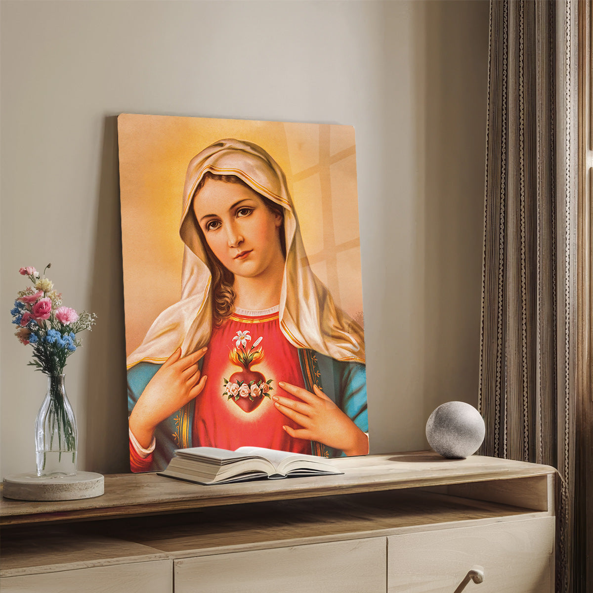 Sacred Heart of Mary – Divine Love HD Metal Wall Art