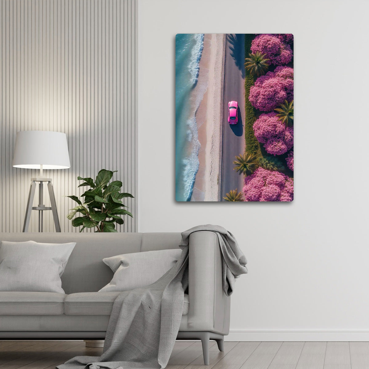 “Pink Escape” – Coastal Drive Metal  Wall Art