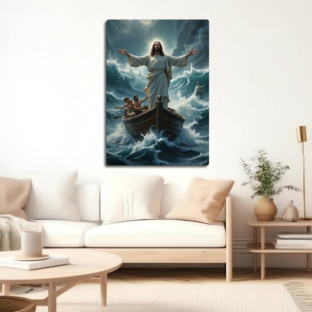 “Peace Be Still” – Jesus Calming the Storm Christian Metal  Wall Art