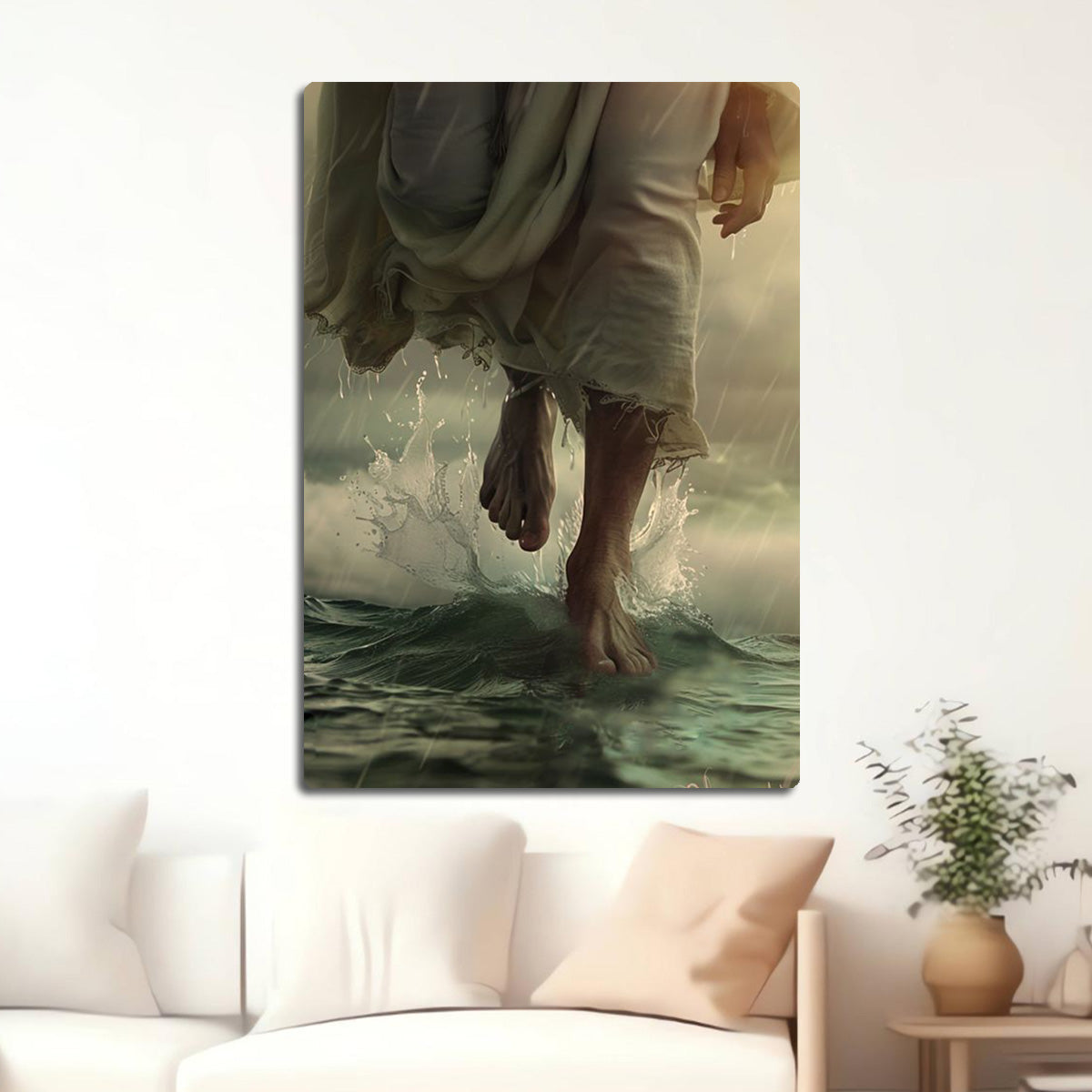 “Walk by Faith” – Jesus Walking on Water Wall Art | HD Metal Print